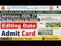 Manuu Admit Card &amp; Editing Date | Diploma, B.A LLB, B.Tech, D.El.Ed, B.Ed, MBA | @UniversityWorld