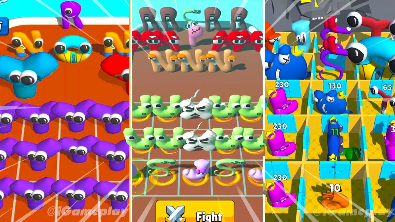 MERGE ALPHABET LORE RUN VS MERGE ALPHABET LORE 💯 DOORS VS MERGE GARTEN OF BANBAN 3