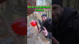 NON-DOMINANT HAND #knifethrowing #martialarts #tips #shorts