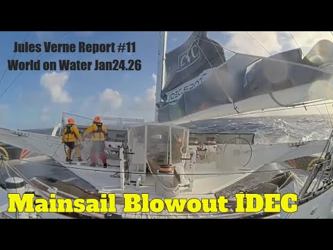 DISASTER in Jules Verne. Report 11 Idec Mainsail Blowout (see unedited report) Sodebo Day 38