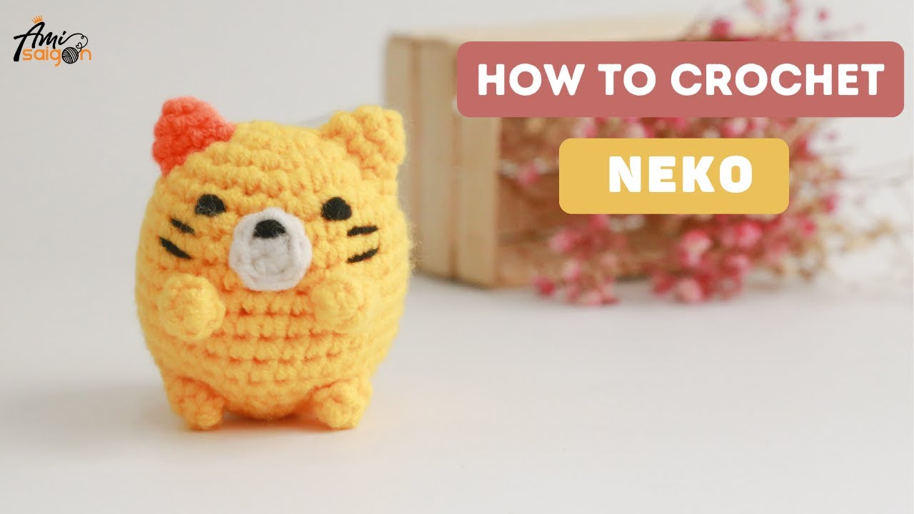 #020 | Crochet Neko keychain | Sumikko Gurashi | Amigurumi Beginners Tutorial | @Ami Saigon