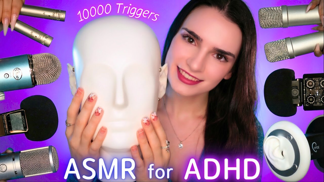 ASMR for ADHD 💜10000 Triggers Changing Every SECOND! 😲 Scratching , Tapping , Massage etc No Talking