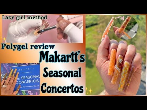 How to: Lazy Girl Method application - polygel REVIEW Makartt’s SEASONAL CONCERTOS
