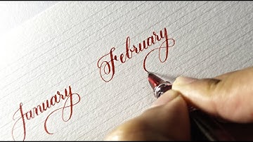 Names of the months in stylish cursive handwriting | Handwriting practice