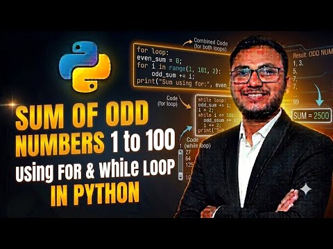 9. Print the Sum of All Odd Numbers from 1 to 100 using FOR & WHILE Loops || Loop Program #nitin_...