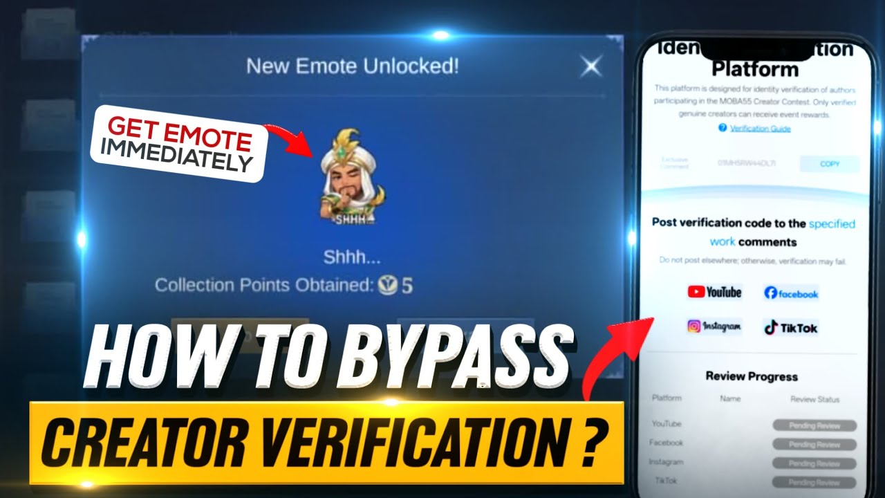 HOW TO BYPASS CREATOR VERIFICATION AND GET KHALEED EMOTE ? 