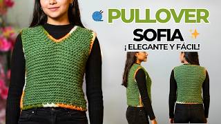 Pullover Esmeralda a Dos Agujas 🧶 Diseño Elegante con Toques a Crochet | Fácil de Tejer