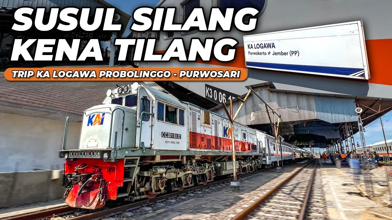 HARUS SABAR NAIK KERETA API INI! BANYAK SUSUL SILANG DAN KENA TILANG !? KA Logawa Probolinggo - Solo