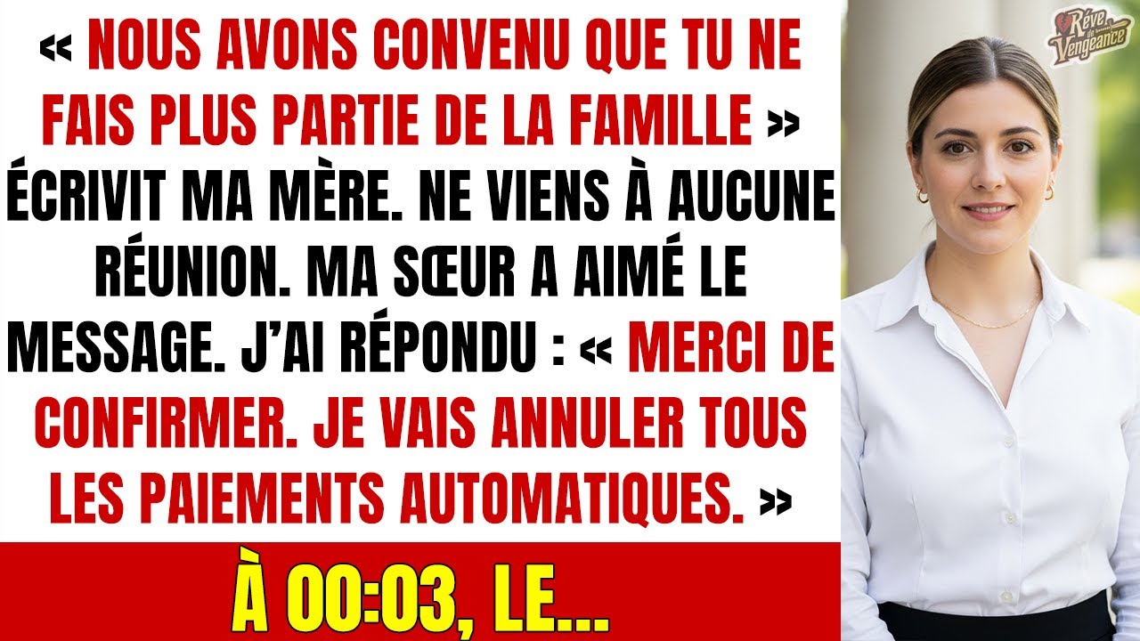Maman : « On a décidé que tu ne fais plus partie de la famille. » Ne viens plus aux réunions…