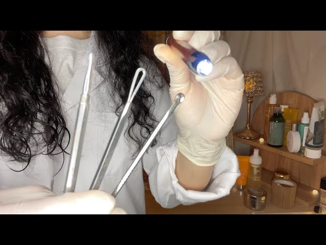 ASMR  | 여드름 압출샵 상황극 /(라텍스소리,압출,피부관리샵)
