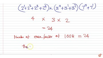 The number of even proper divisors of `1008`