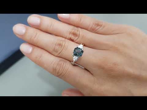 Gray-green spinel in radiant cut 1.60 ct, Burma Video  № 1