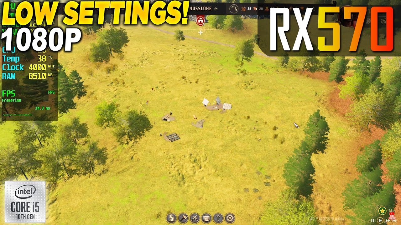 Manor Lords RX 570 - 1080p Low,