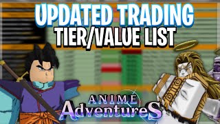 Anime Adventures Trading Value List [Complete]