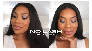I tried a frosted No lashes Holiday Makeup Look