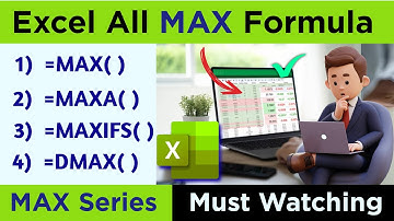 Max Formula in MS Excel | How to Use MAX, MAXA, MAXIFS, DMAX in Excel | Functions and Formulas