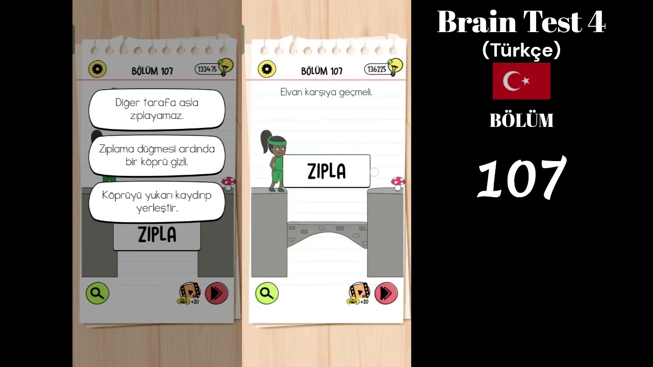 Brain Test 4 Bölüm 107 Elvan karşıya geçmeli. - YouTube