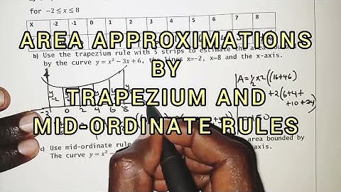 Area approximation by Trapezoidal rule andMid-ordinate rule  #trapezium rule