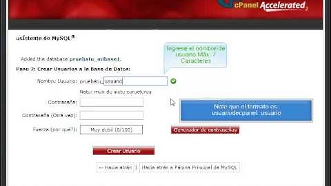 Bases asistente Mysql en Cpanel