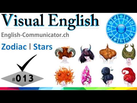 #013 Visual English Language Learning Practical Vocabulary Training Zodiac  Stars Months
