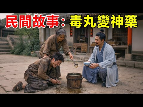 民間故事：好心郎中收留落魄乞丐，竟是昔日燒毀自家醫館的仇人！乞丐假意報恩獻上「 祖傳神丹」欲奪命，不料郎中服下后頑疾立愈，乞丐卻腹痛打滾，最終跪在親娘腳下，含淚乾了那碗惡臭的糞水才保住狗命