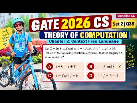 GATE CS 2026 | Set 2 | Question: 38 Let Σ={𝑎,𝑏,𝑐,𝑑}and let 𝐿={𝑎^𝑖,𝑏^𝑗,𝑐^𝑘,𝑑^ℓ∣𝑖𝑗𝑘ℓ≥0}.Which of