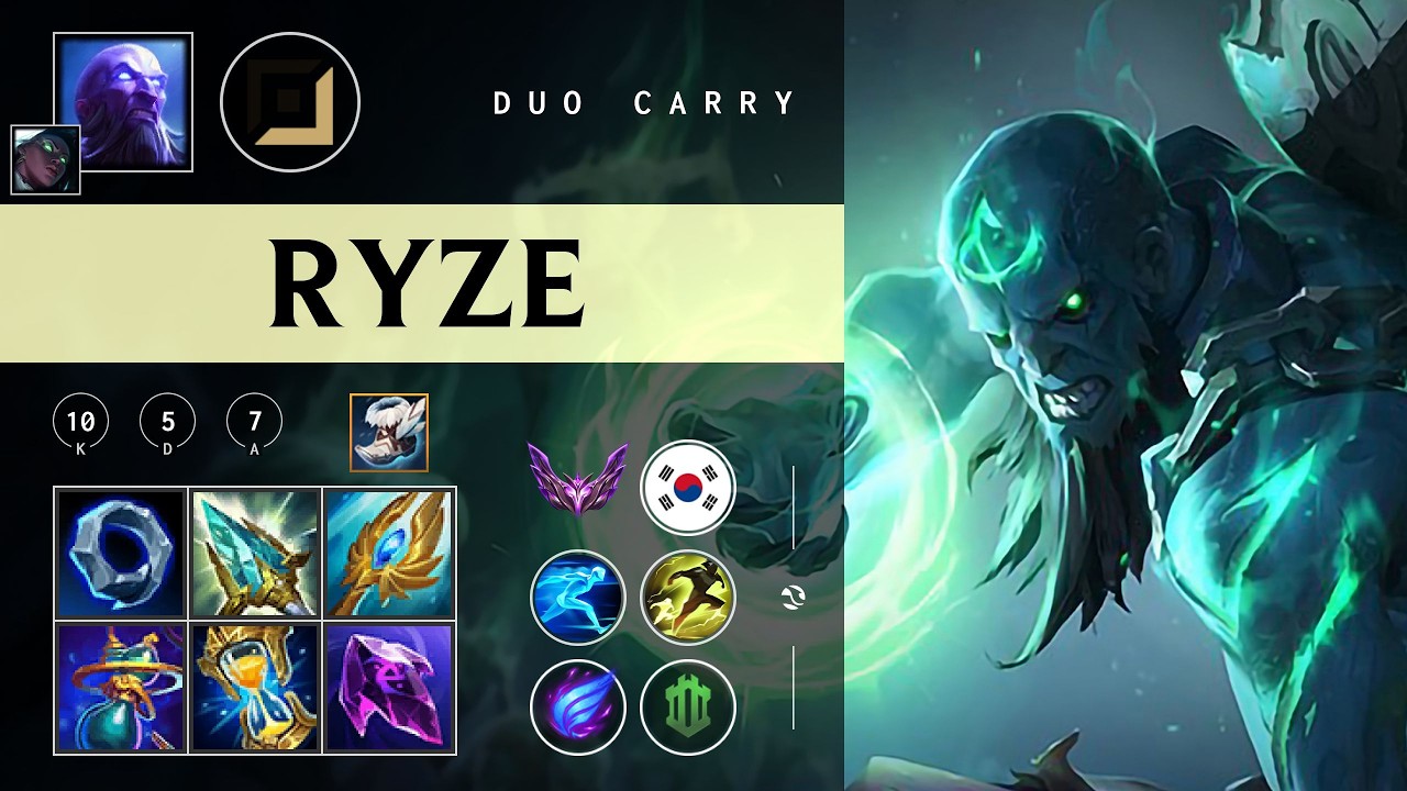 Ryze Carry vs Ezreal - KR Master Patch 26.03