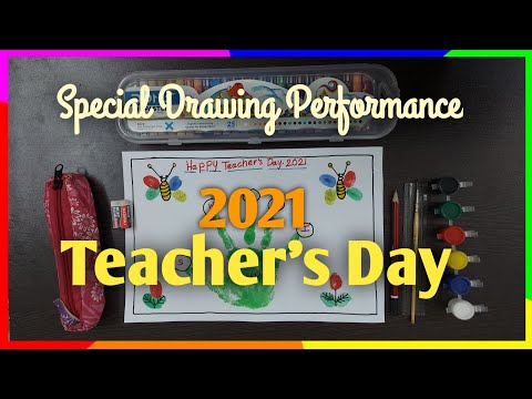 Step by Step Teachers Day Drawing for Kids 2021 | How To Draw Easy Happy Teacher's Day Drawing 2021