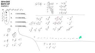 HKDSE 2014 Math paper 2 - #34   binary decimal hexadecimal