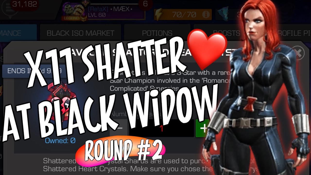 11x Shattered Heart Cavalier Crystals 5* Black Widow ?