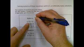 Algebra 1 - Solving systems of linear equations with 0, 1, or infinitely many solutions