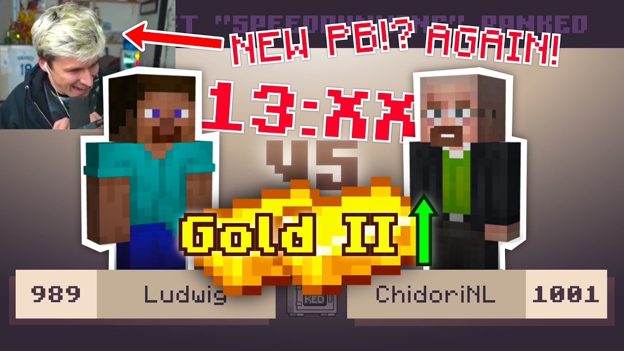 Ludwig Gets ANOTHER PB And RANKS up (ft Nerdi) | MCSR Ranked 1v1