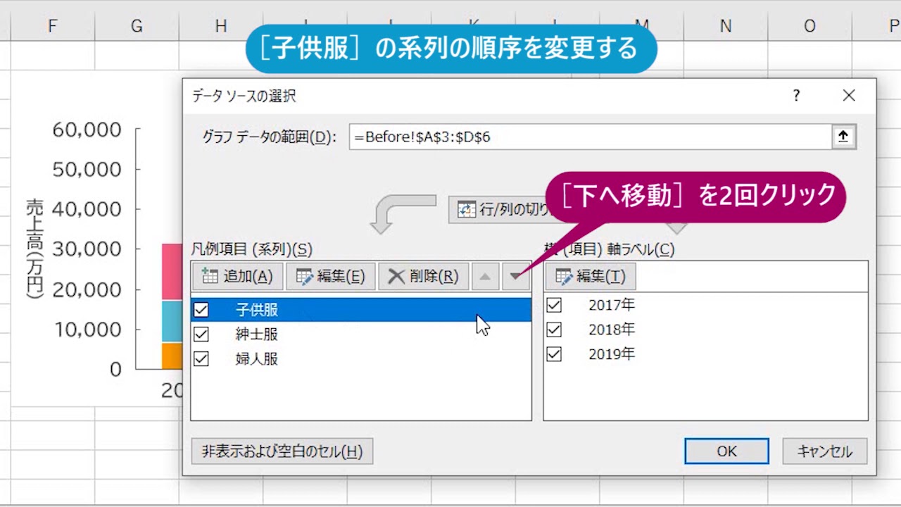 順番 エクセル 入れ替え 棒グラフ Excel（エクセル）のグラフで軸の順番を反転させる方法｜左右や上下の位置を入れ替える方法