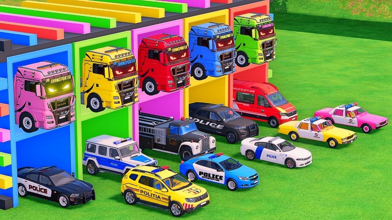 TRANSPORTING ALL POLICE CARS & EMERGENCY AMBULANCE VEHICLES WITH MERCEDES-BENZ TRUCKS | FS22 #095