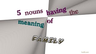 family - 6 nouns which are synonym of family (sentence examples)