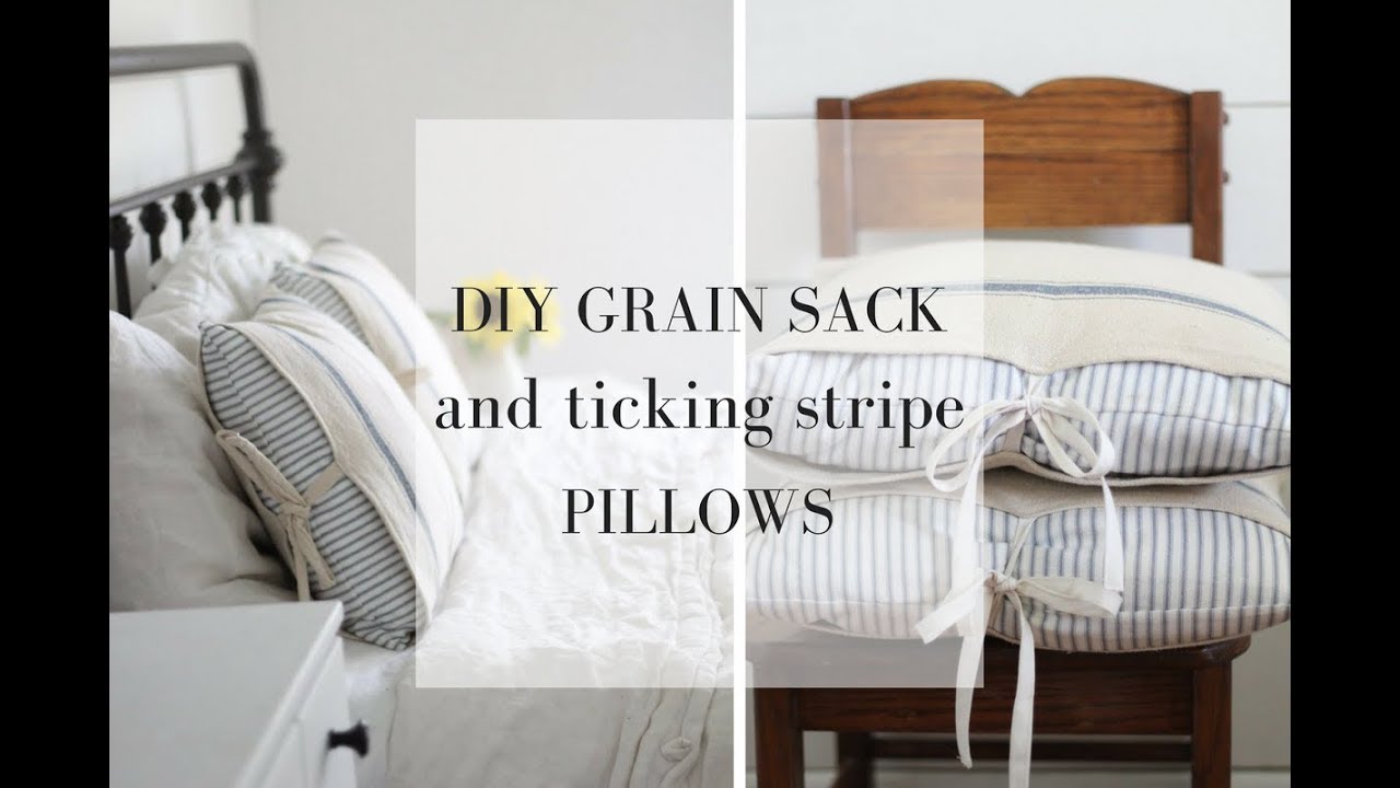 DIY Grain Sack Kitchen Barstool Cushions