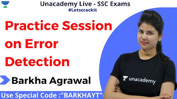 Practice Session on Error Detection | SSC CGL 2020 | Unacademy Live - SSC Exams | Barkha Agrawal