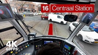 This intersection is DANGEROUS! | 🚊 HTM Line 16-15 | 🇳🇱 The Hague | 4K Tram Cabview | Siemens Avenio