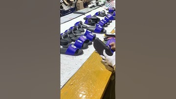 Custom slides production line | Print logo on shoes | Source factory #shorts