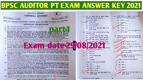Bpsc auditor pt exam answer key//bpsc auditor answer key//bpsc auditor answer key 2021//bpsc auditor