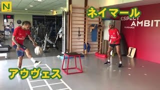 ネイマールvsアウベス サッカー卓球で対決！