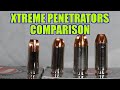 9mm vs. .40s&w vs. 45 Auto vs. 10mm Auto Underwood Xtreme Penetrators Short Barrel Comparision