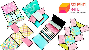 5 Easy Scrapbook Cards Tutorial by Srushti Patil | Combo No.02