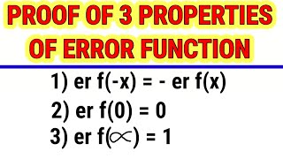 Derive Properties Of Error Function Prove Properties Of Error Function Bindas Physics