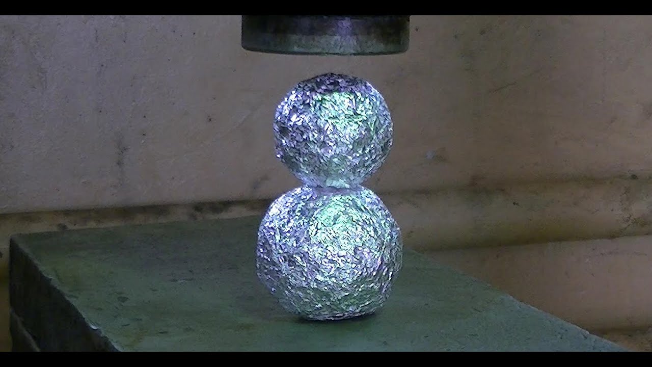 Aluminium Foil Balls vs Hydraulic Press YouTube