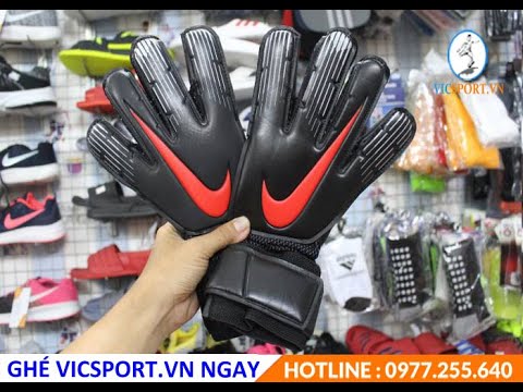 Video Găng tay thủ môn Nike Vapor không xương màu đen đỏ - youtube