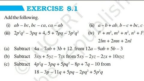 Algebraic expressions and Identities | ex 8.1 | Class 8th #maths #class 8 maths #ncert 8th