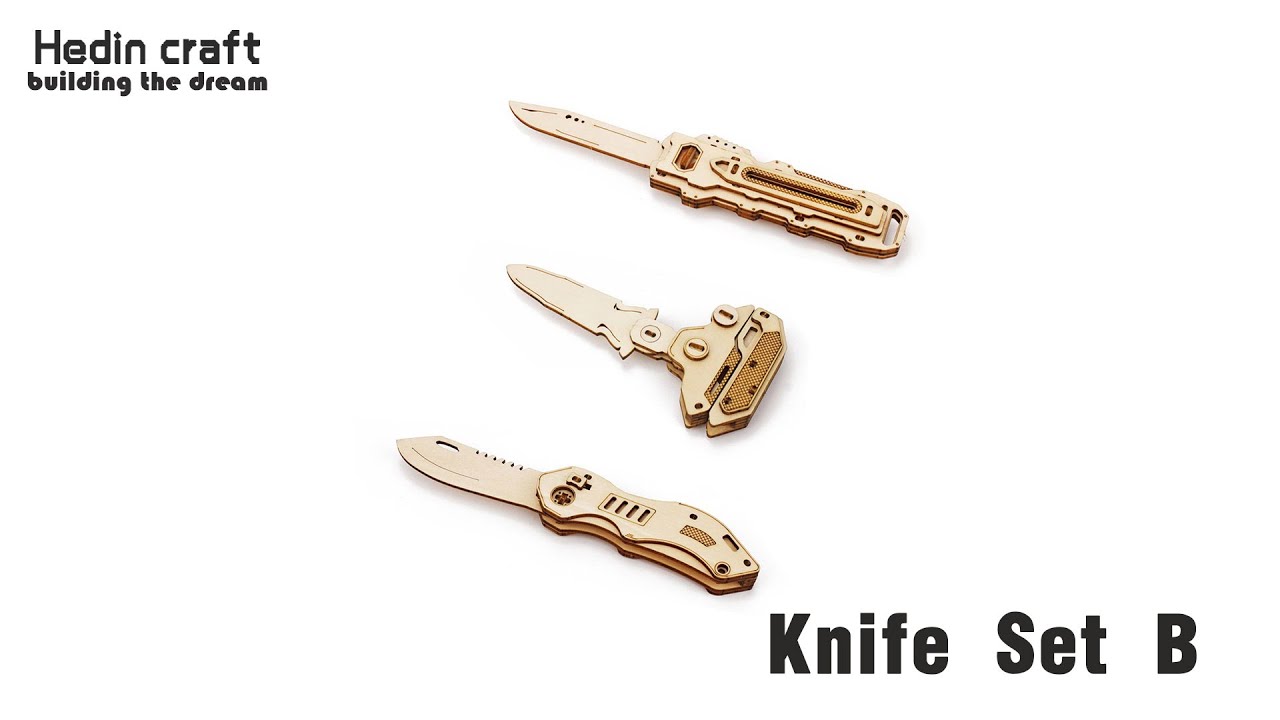 Wooden 3d Puzzle Butterfly Knife Folding Knife 3d Three - Temu