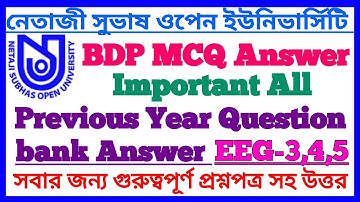 NSOU BDP Previous Year Question Bank Answer Solved EEG-3,4,5 || Previous Year Question Bank Answer