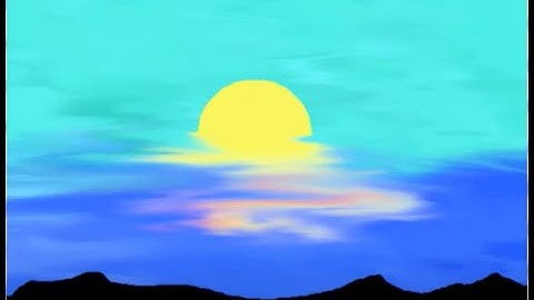 SUNSET SCENE IN TUX PAINT